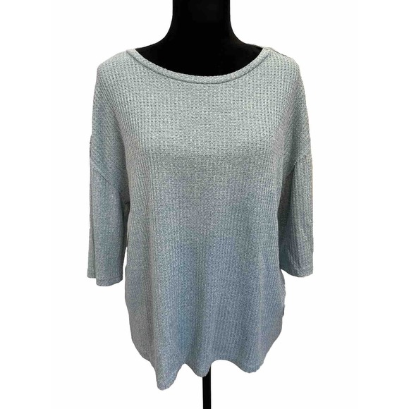 Cyrus Tops - CYRUS Waffle Knit 3/4 Sleeve Top Comfort Size Medium Stretch Polyester Blend